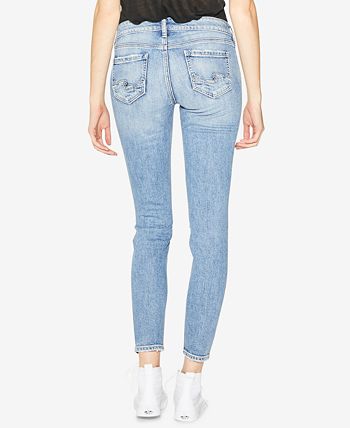 Silver Jeans Co. Elyse Mid Rise Curvy Super Skinny Jeans - Macy's