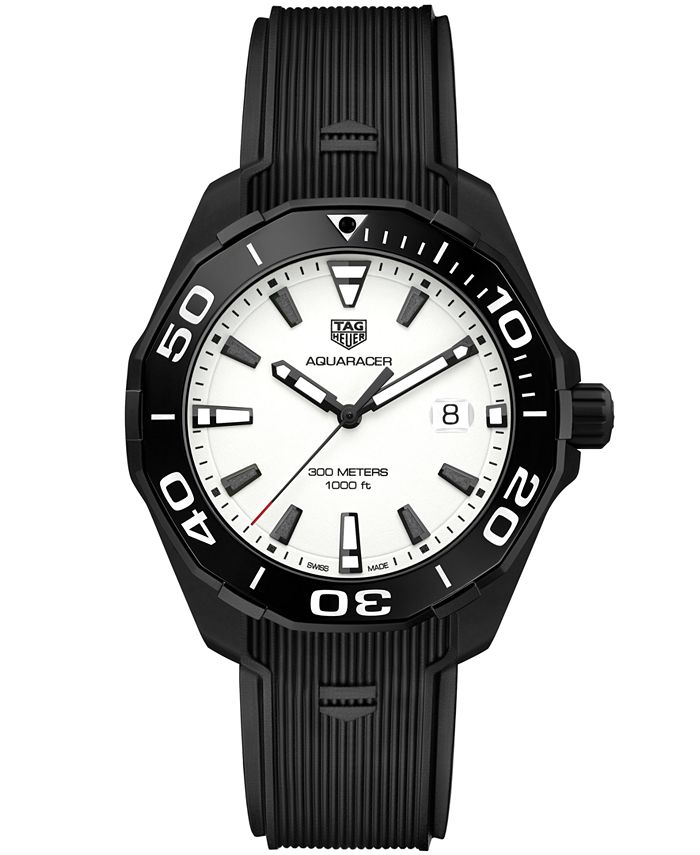 TAG Heuer Men s Swiss Aquaracer Black Rubber Strap Watch 43mm Macy s