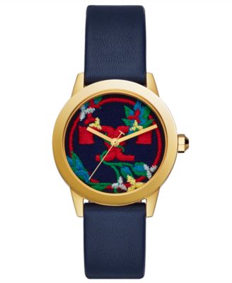 Tory Burch - Women's Gigi Navy Leather Strap Watch 36mm
