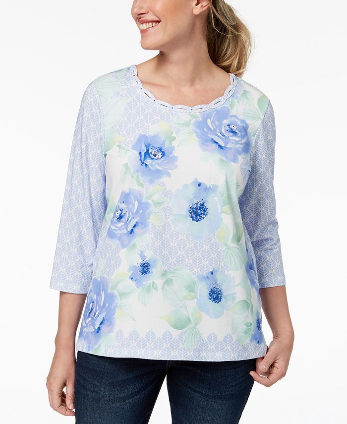 Alfred Dunner Daydreamer Embellished Top - Macy's