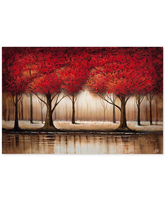 Trademark Global - Rio 'Parade of Red Trees' 35" x 47" Canvas Wall Art
