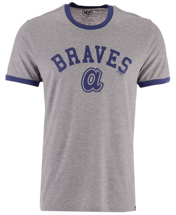 Men's Atlanta Braves '47 Heathered Gray Team Logo T-Shirt