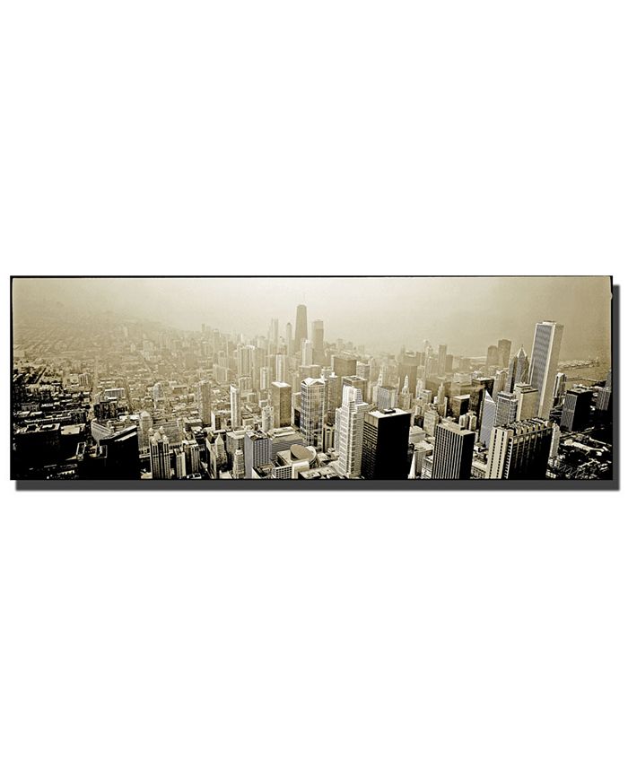 Trademark Global - Preston Chicago Skyline 16" x 48" Canvas Art Print
