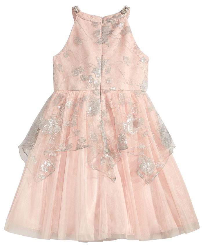 Bonnie Jean Little Girls Embellished Neck Sequin Lace Dress - Macy's