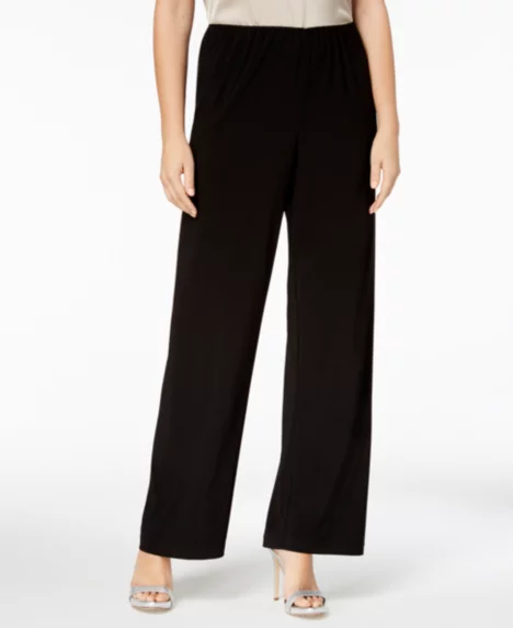 Wide-Leg Petite Pants - Black
