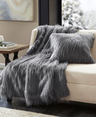 Edina Faux-Fur Decorative Pillow, 20" x 20"