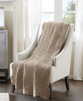 Madison Park - Tuscany Oversized 60" x 72" Quilted Scalloped-Edge Throw