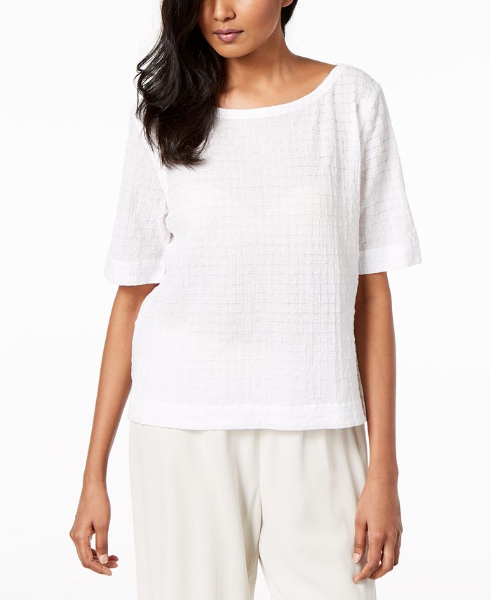 Eileen fisher organic cotton elbow sleeve tee on sale
