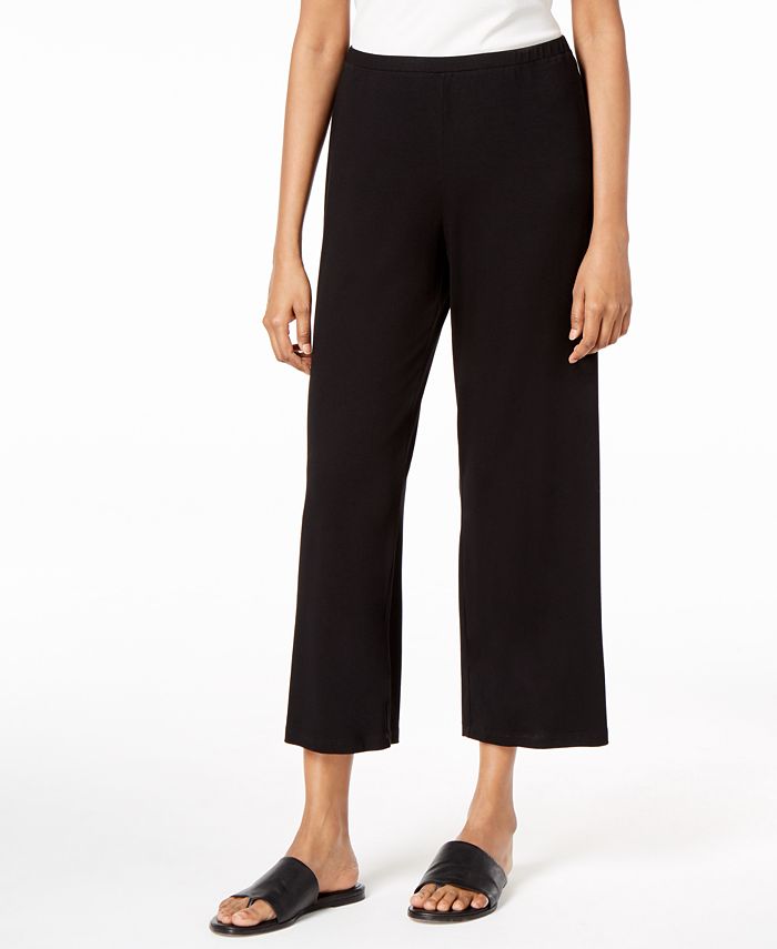 Eileen Fisher Stretch Jersey Cropped Straight-Leg Pants - Macy's