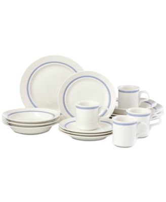 Dansk - 16-Pc. Caf&eacute; Blanc Stripe Dinnerware Set