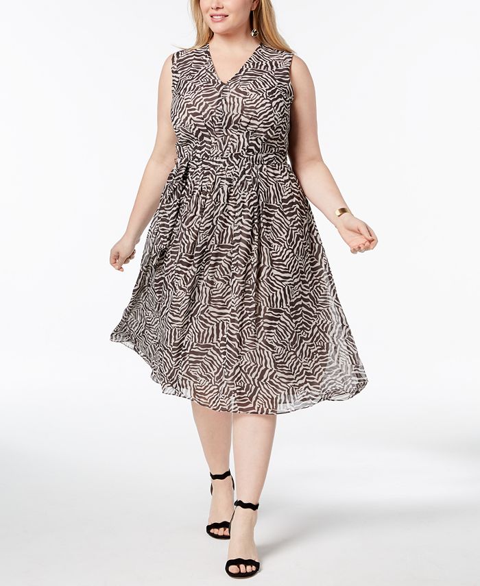 Anne Klein Plus Size Pleated A-Line Midi Dress & Reviews - Dresses ...
