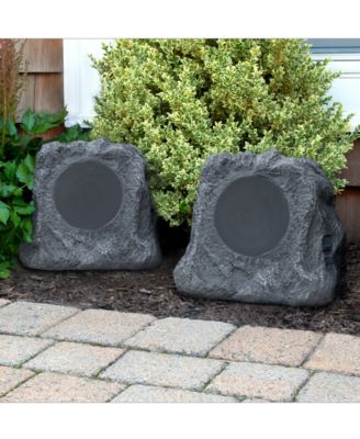 2-Pk. Solar Bluetooth Outdoor Rock Speakers