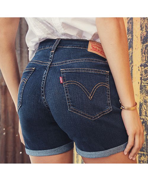 Levi's mid length shorts womens clearance