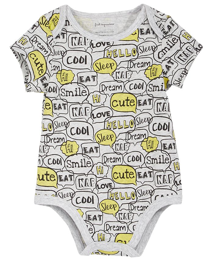 First Impressions Baby Boys Word Bubble Bodysuit, Created for Macy's ...