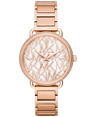 Michael Kors - Women's Portia Rose Gold-Tone Stainless Steel Bracelet Watch 37mm
