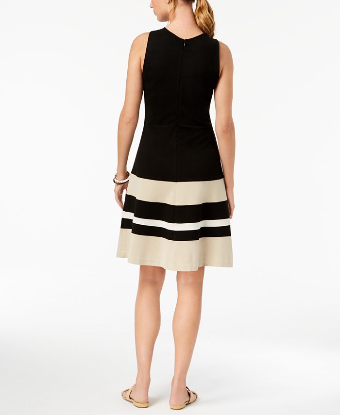 Charter Club Colorblocked Fit & Flare Dress, Created for Macy's - Macy's