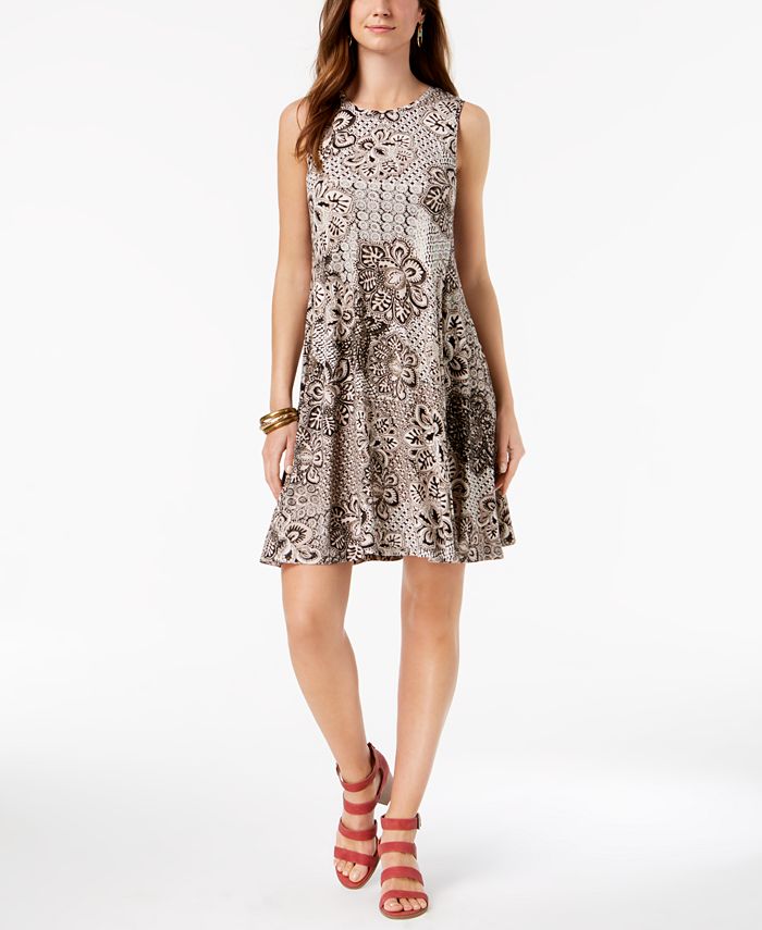 Style & Co Petite Printed Swing Dress, Created for Macy's - Macy's
