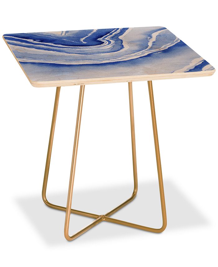 Deny Designs - Laura Trevey Blue Agate Print Square Side Table