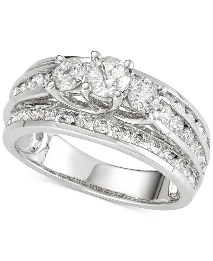 Macy's three deals stone diamond ring