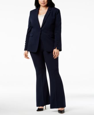 macy's plus size pant suits