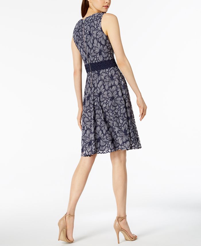 Taylor Floral Lace Fit & Flare Dress - Macy's