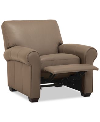 Orid 36" Leather Roll Arm Pushback Recliner