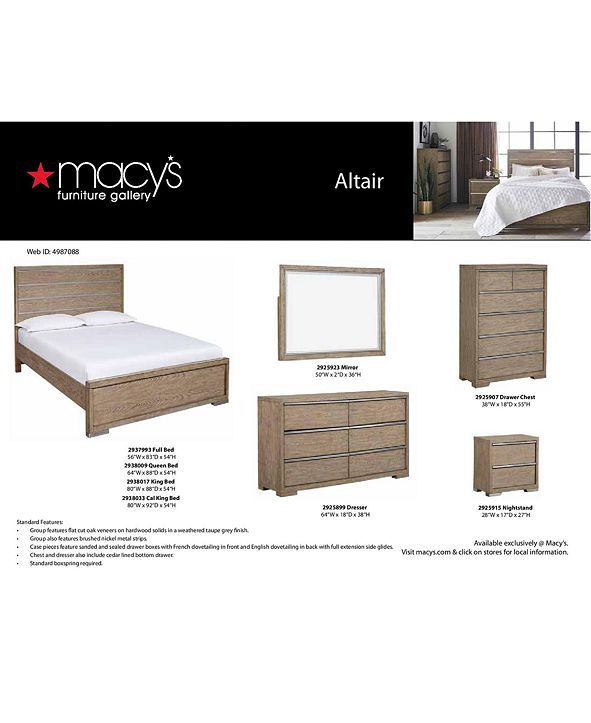 Furniture CLOSEOUT! Altair Bedroom Furniture Collection ...