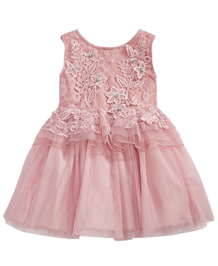 Nanette Lepore Baby Girls Rose Floral Peplum Dress - Macy's