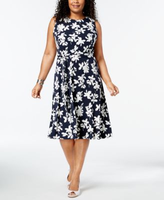 Plus Size Floral-Print Midi Dress 