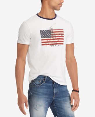 Polo Ralph Lauren Men's American Flag Print Custom Slim Fit T-Shirt &  Reviews - T-Shirts - Men - Macy's