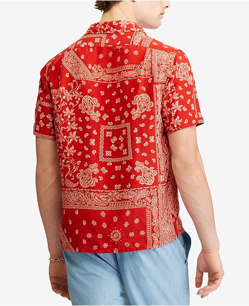 P035 Bandana Print Short Sleeve Shirt