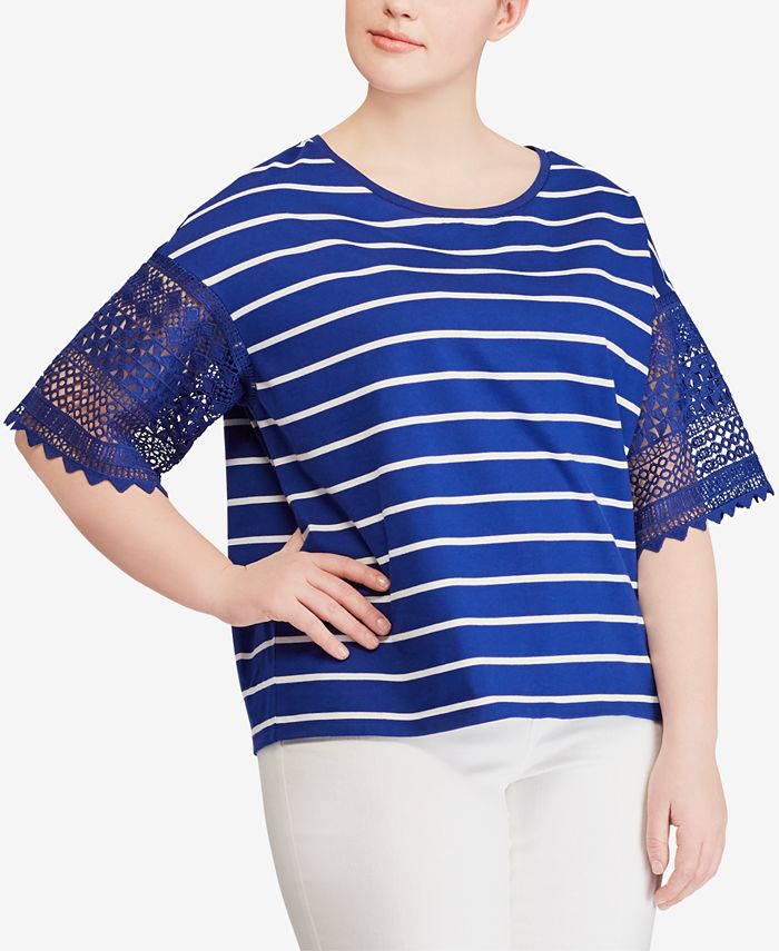 Lauren Ralph Lauren Plus Size Striped Cotton Top Macy's