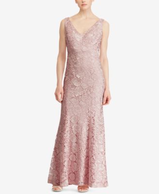 ralph lauren floral lace gown