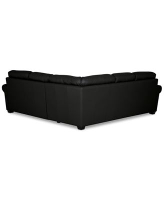 Orid 2-Pc. "L"-Shaped Leather Roll Arm Sectional