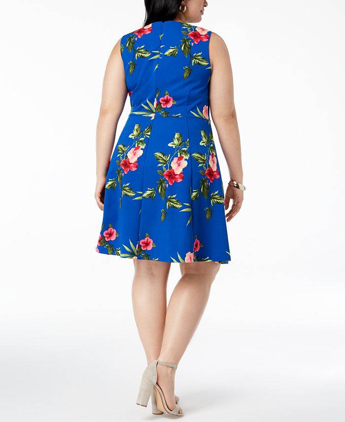 Jessica Howard Plus Size Hawaiian-Print A-Line Dress - Macy's