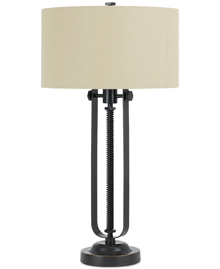 Cal Lighting - 3-Way Foggia Metal Table Lamp with Hardback Burlap Shade