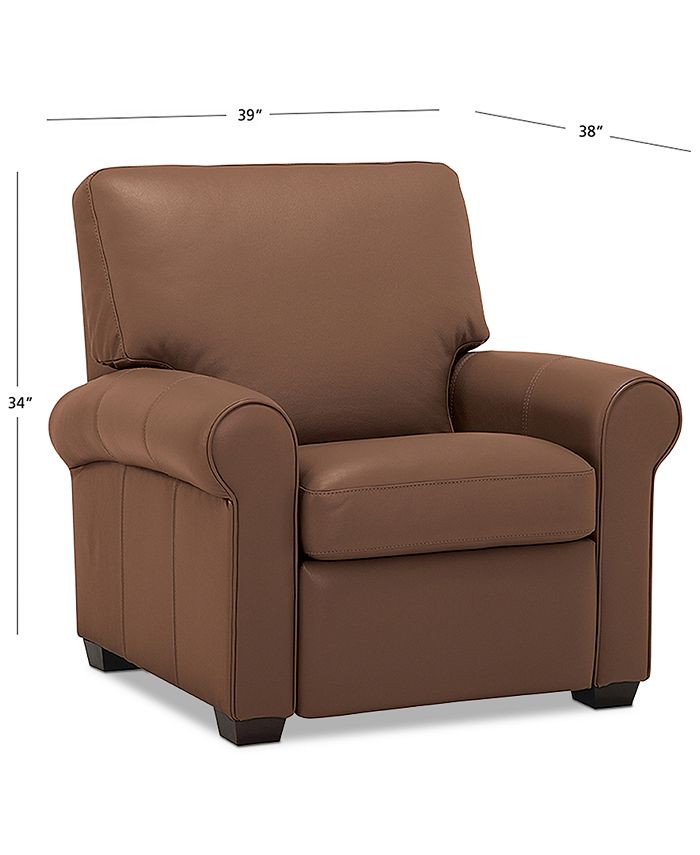 Furniture Orid 36" Leather Pushback Recliner, Created for Macy's