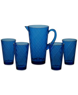 Cobalt Blue Diamond Acrylic 5-Pc. Drinkware Set
