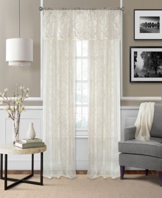 Elrene Montego Sheer Burnout Window Treatment Collection In White