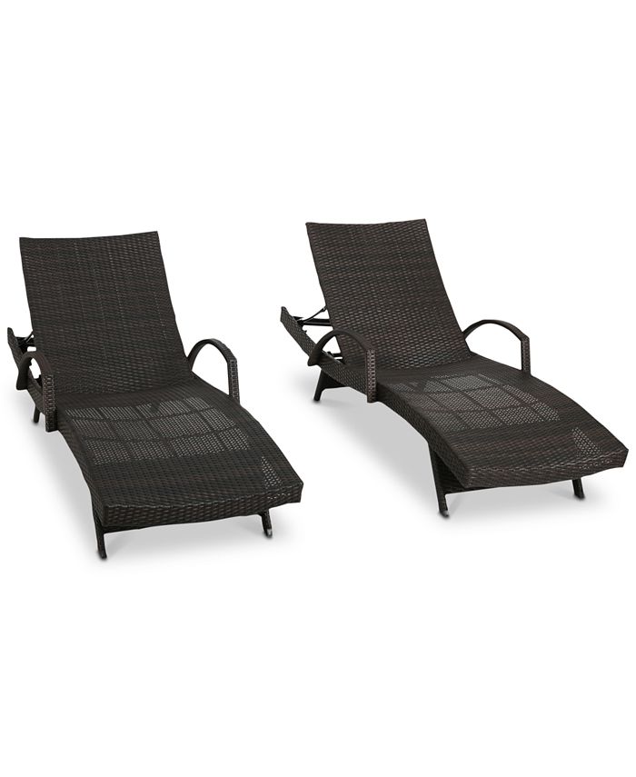 Noble House - Ventura Outdoor Chaise Lounge (Set Of 2), Quick Ship
