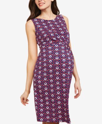 Motherhood Maternity - Maternity Twist-Front A-Line Dress