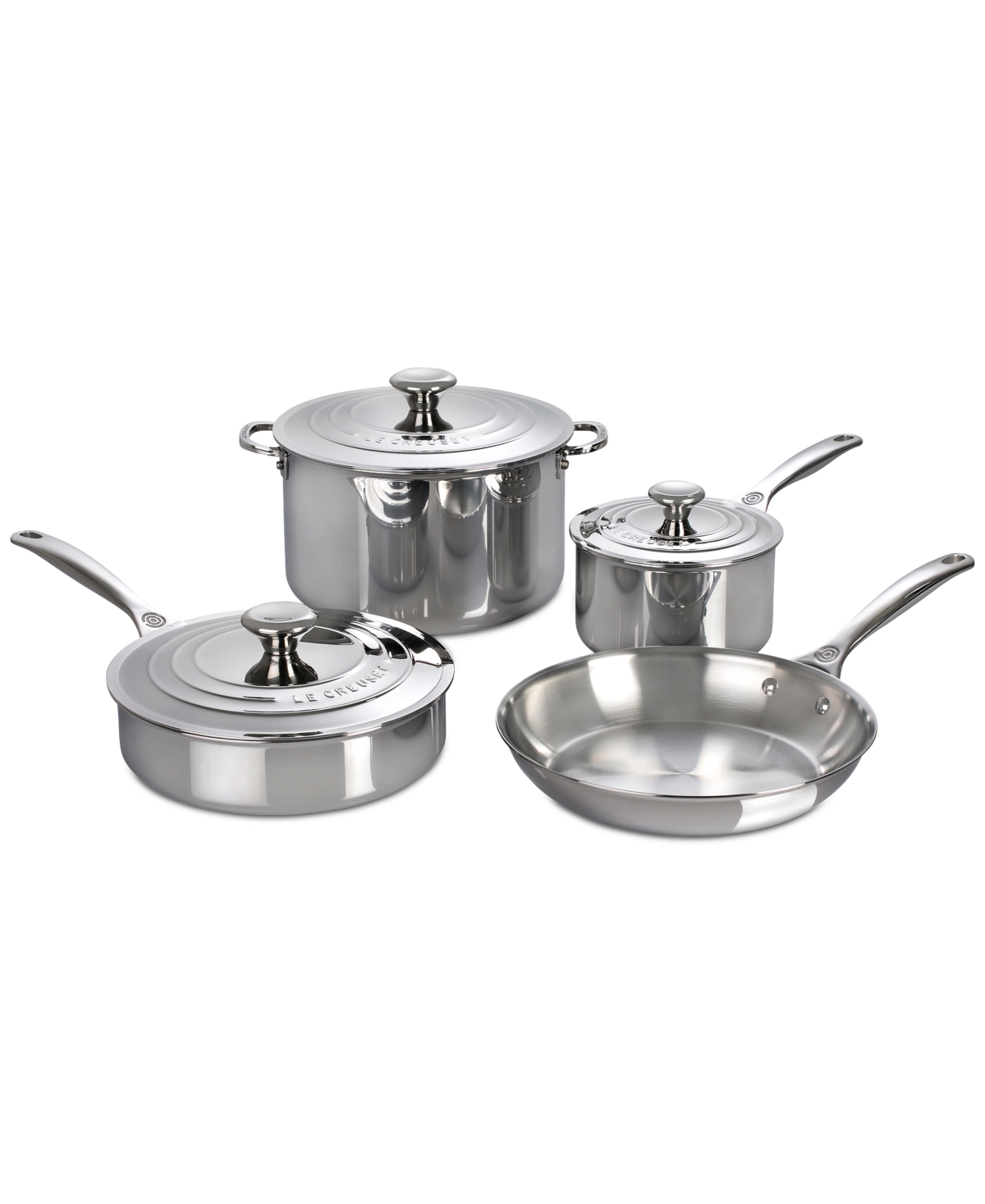 Le Creuset 7pc Stainless Steel Cookware Set In N,a