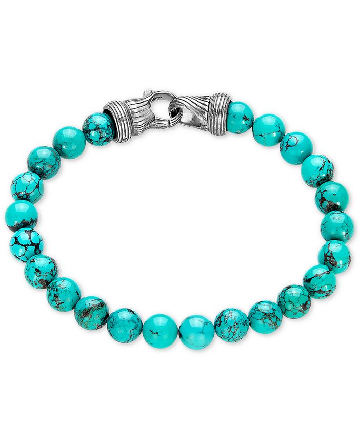 Esquire Men's Jewelry Manufactured Turquoise Beaded Bracelet in ...