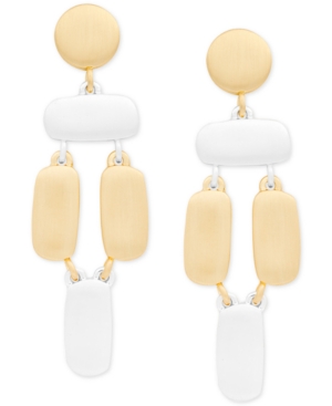 LUCKY BRAND TWO-TONE SCULPTURAL STATEMENT EARRINGS