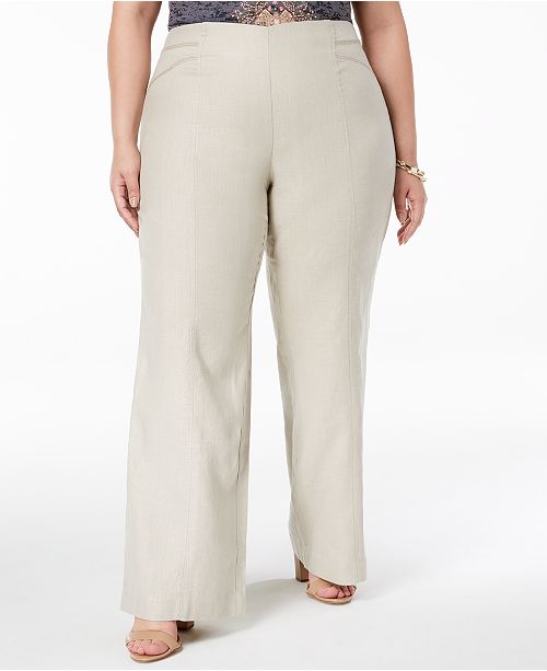 INC International Concepts I.N.C. Plus Size Wide-Leg Pants, Created for ...