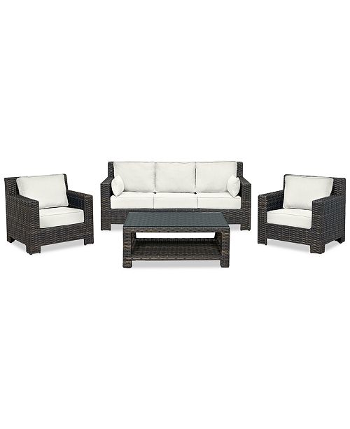 Furniture Viewport Outdoor Wicker 4-Pc. Seating Set (1 ...