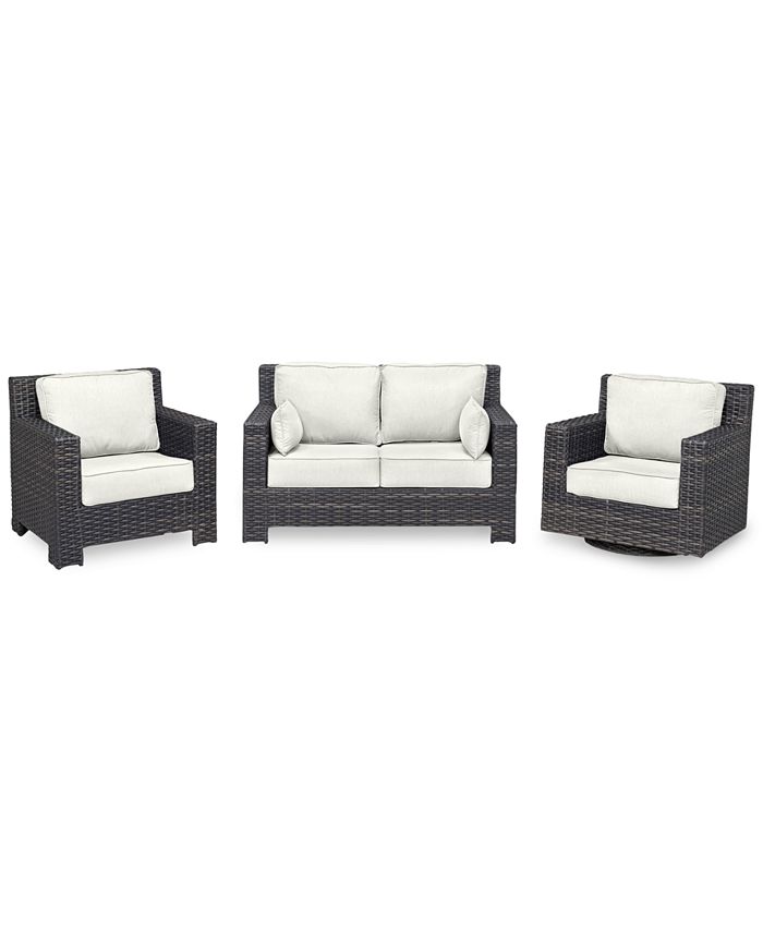 Furniture Viewport Outdoor Wicker 3Pc. Seating Set (1 Loveseat, 1 Club