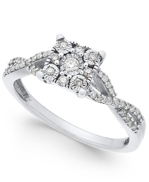 Macy's PrincessCut Diamond Promise Ring (1/4ct. t.w.) in Sterling