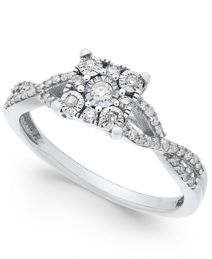 Promised Love Princess-Cut Diamond Promise Ring (1/4-ct. t.w.) in ...