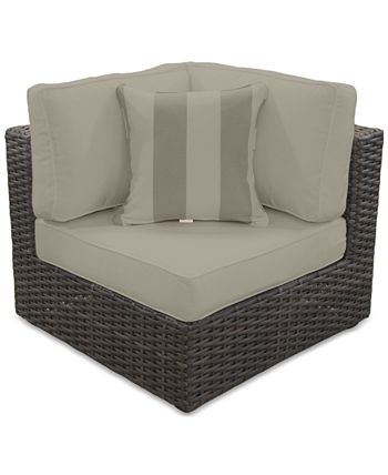 Furniture - Viewport Outdoor 3-Pc. Modular Seating Set (2 Corner Units and 1 Ottoman) with Sunbrella&reg; Cushions